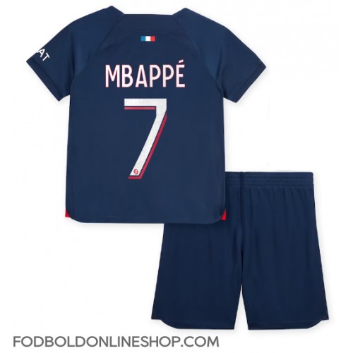Paris Saint-Germain Kylian Mbappe #7 Hjemme Trøje Børn 2023-24 Kortærmet (+ Korte bukser)